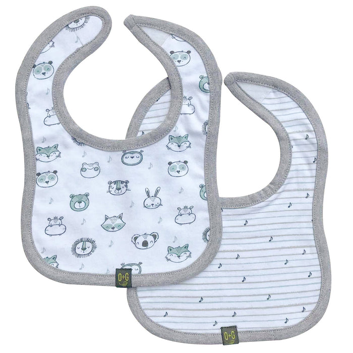 Bavoirs en coton biologique pour bébé Onyx & Green - Lot de 2