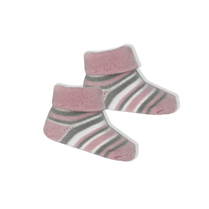 Necessities By Tendertyme Striped Knit Hat and Bootie Set