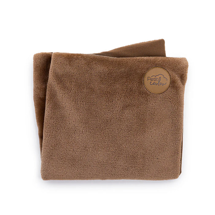 Petit Coulou Minky Blankie for Baby Car Seats - Moka