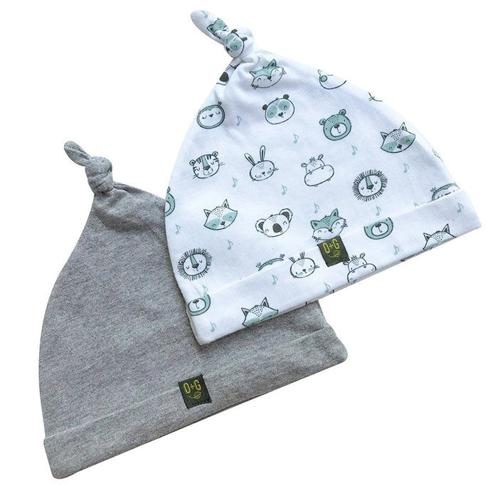 Onyx & Green Organic Baby Hat Set - 0-3m