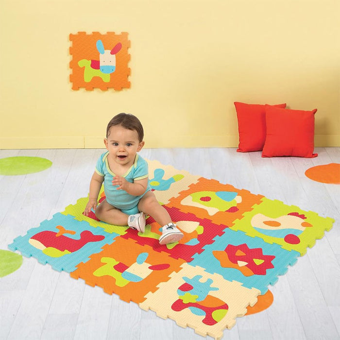 LUDI - Tapis de jeu en mousse pour bébé et tout-petit puzzle animaux