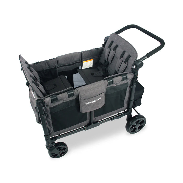 Wonderfold W4 ELITE Push Quad Stroller Wagon