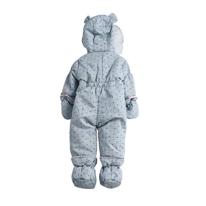 Blizz Baby Girls Grey Cat Snow Suit - 1 piece - (12m & 18m) - 21WBLI5114