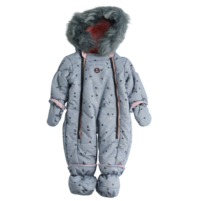 Blizz Baby Girls Hearts Snow Suit - 1 piece - (3m to 24m) - 22WBLI5210