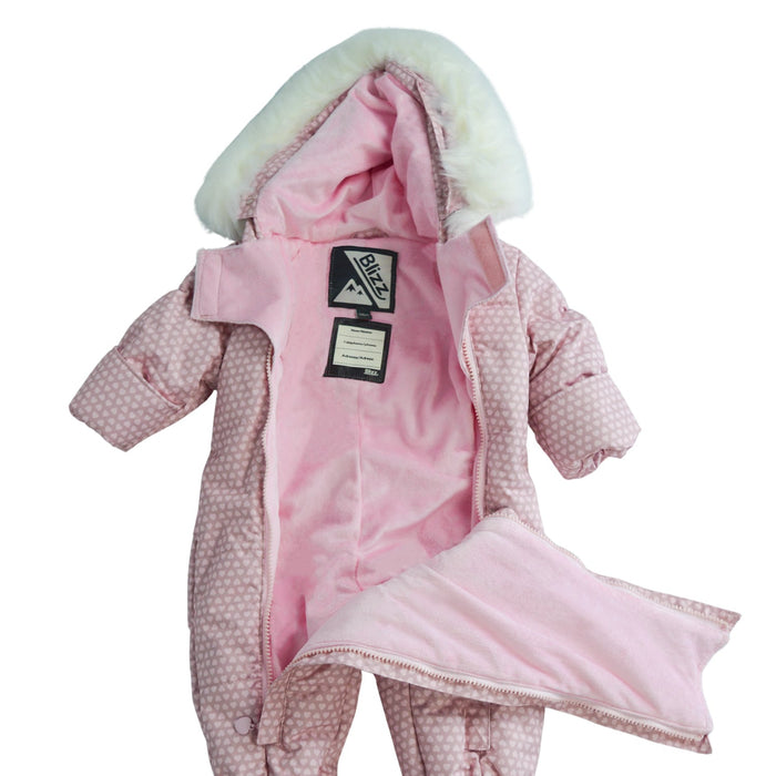 Blizz Baby Girls Little Hearts Snow Suit - 1 piece - (3m to 9m) - 22WBLI5221