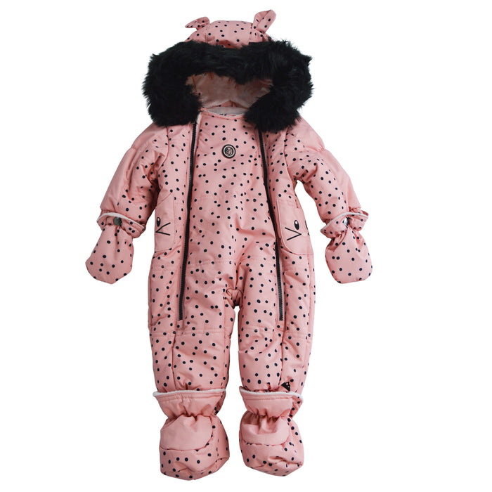 Blizz Baby Girls Pink Kitty Cat Snow Suit - 1 piece - (3m to 24m) - 22WBLI5226