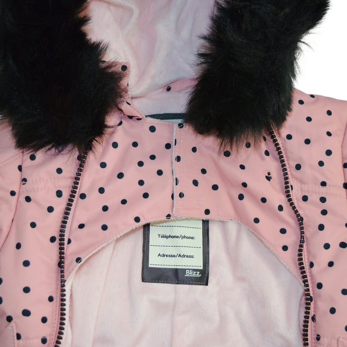 Blizz Baby Girls Pink Kitty Cat Snow Suit - 1 piece - (3m to 24m) - 22WBLI5226