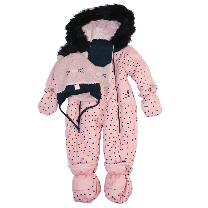 Combinaison de neige Blizz chat rose 1 pièce pour bébé filles (3m à 24m) - 22WBLI5210