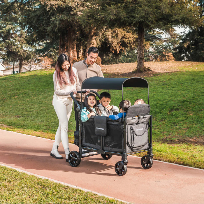 Wonderfold W4 ELITE Push Quad Stroller Wagon