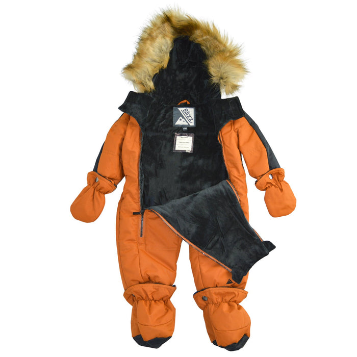 Blizz Baby Boys Orange Snow Suit - 1 piece - (6m to 24m) - 24WBLI3415