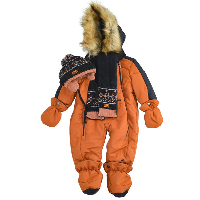 Blizz Baby Boys Orange Snow Suit - 1 piece - (6m to 24m) - 24WBLI3415