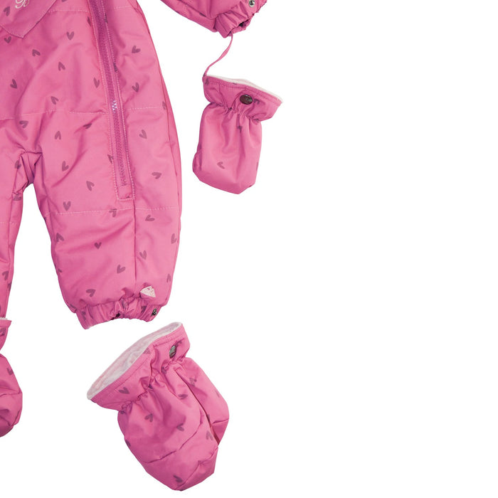 Blizz Baby Girls Fuchsia Hearts Snow Suit - 1 piece - (6m to 24m) - 24WBLI5433