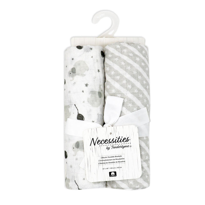 Necessities By Tendertyme 2 Pack Muslin Swaddle Blankets