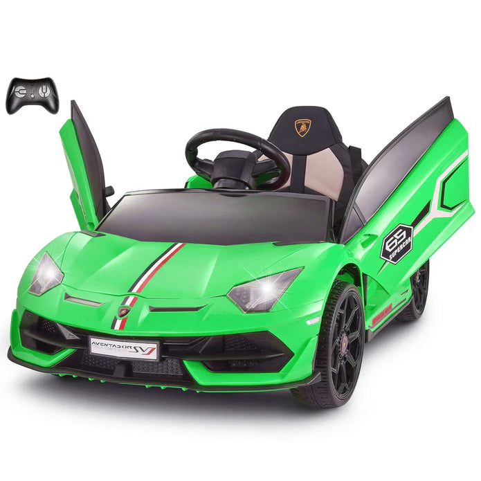 Voltz Toys Voiture pour enfant à siège unique Lamborghini Aventador SVJ sous licence 12V