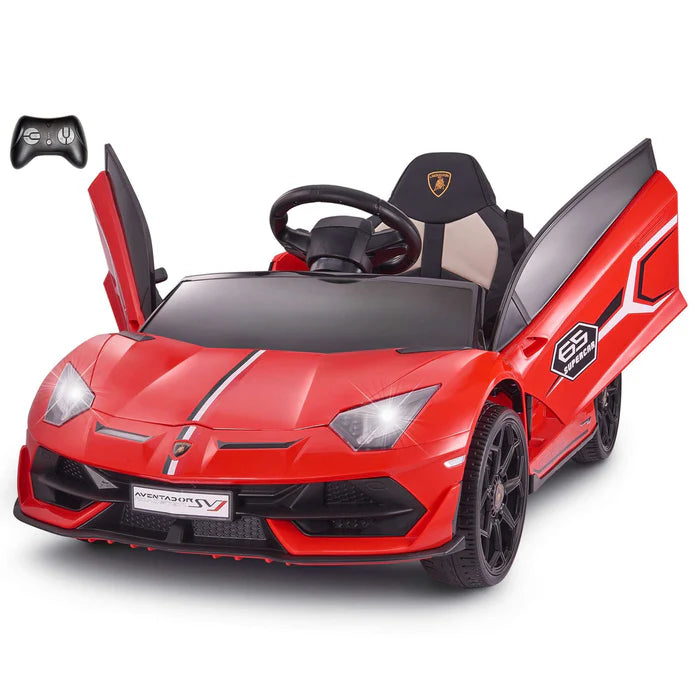 Voltz Toys Voiture pour enfant à siège unique Lamborghini Aventador SVJ sous licence 12V