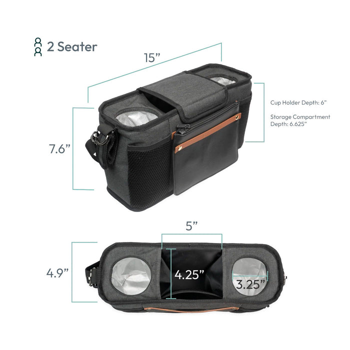 Console parentale Wonderfold avec 2 porte-gobelets isolés