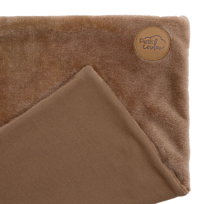 Petit Coulou Minky Blankie for Baby Car Seats - Moka