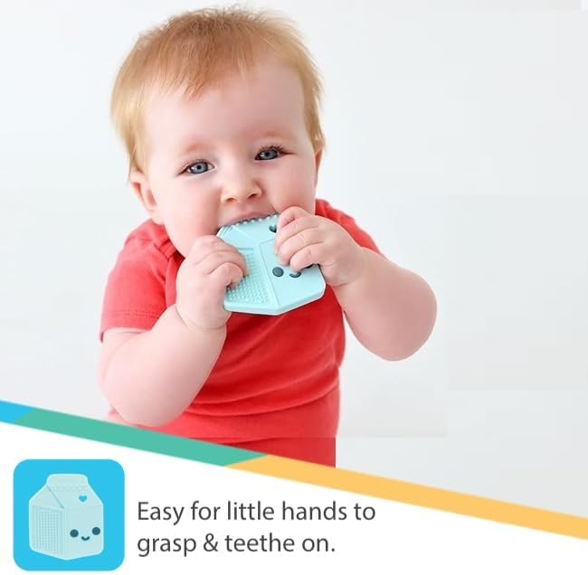 Nuby Anneaux de dentition en silicone pour bébé - Lait et biscuit