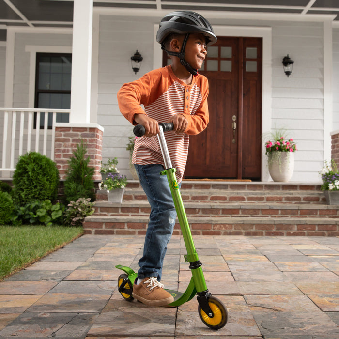 Tomy - Trottinette pour enfants John Deere - légère en aluminium avec roues éclairées et hauteur réglable - 5 ans et plus