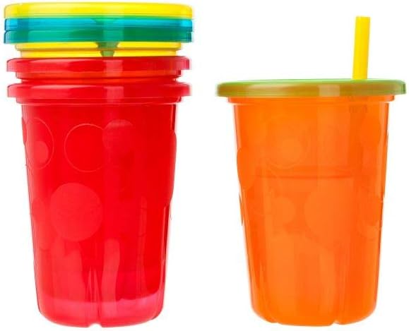 The First Years Take & Toss Spill Proof Straw Cups, 10 Oz – 4 Pack