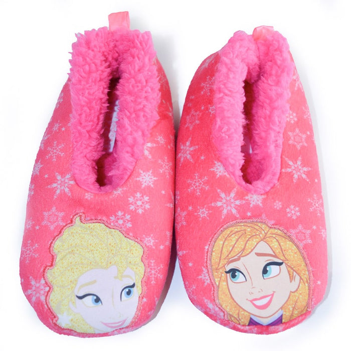 Chaussures enfants Disney Frozen rose Sherpa pantoufles-chaussettes antidérapantes - 55233