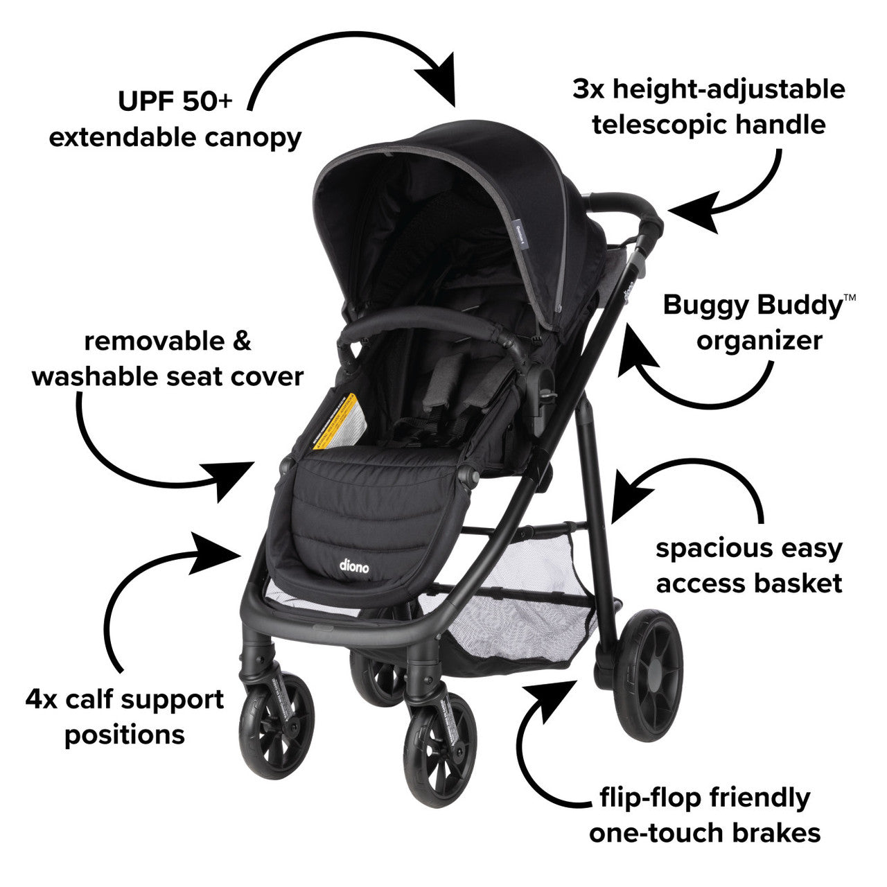 Système de voyage Quantum 4 de Diono 3-en-1 avec le siège d'auto LiteClik 30 R SafePlus pour bébé