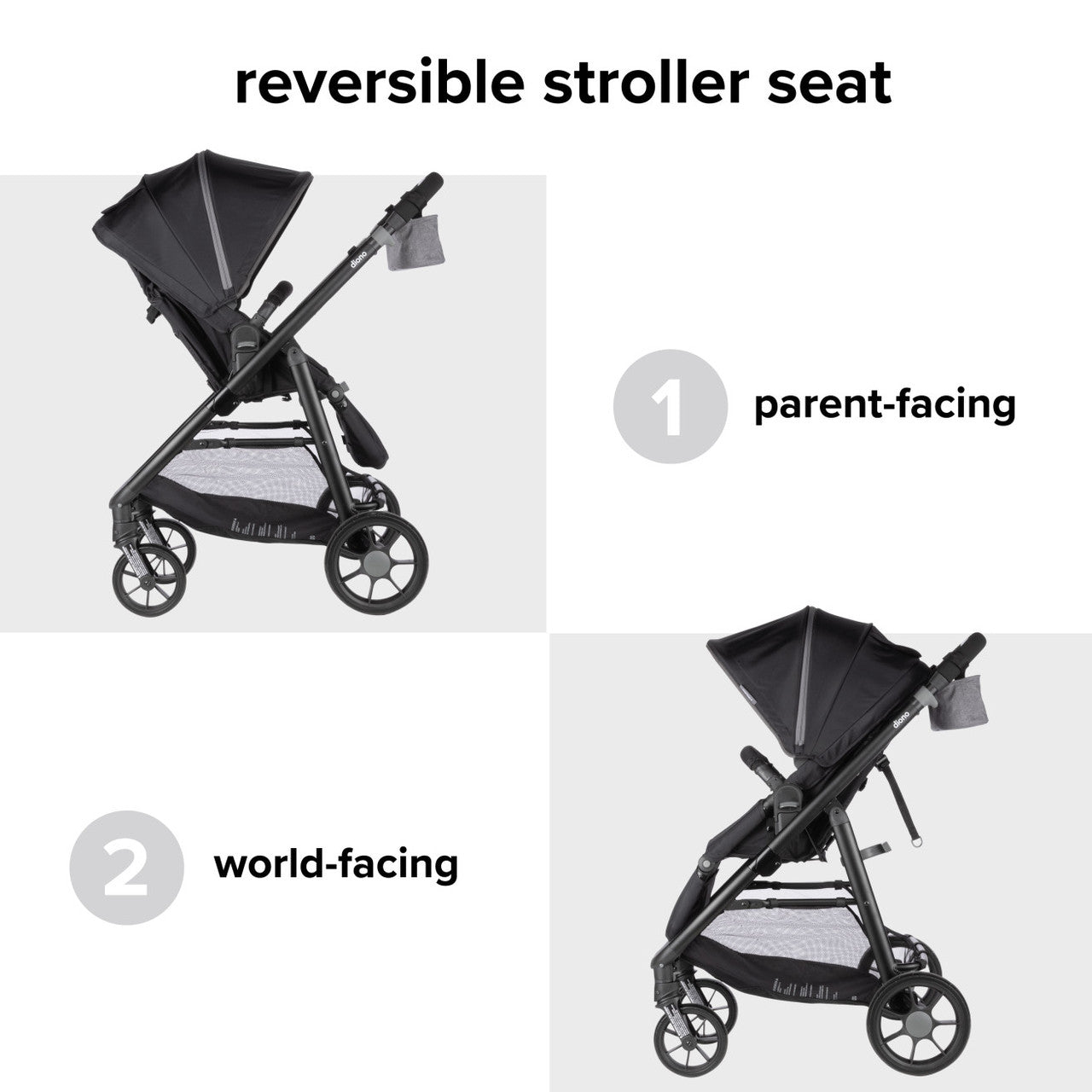 Système de voyage Quantum 4 de Diono 3-en-1 avec le siège d'auto LiteClik 30 R SafePlus pour bébé