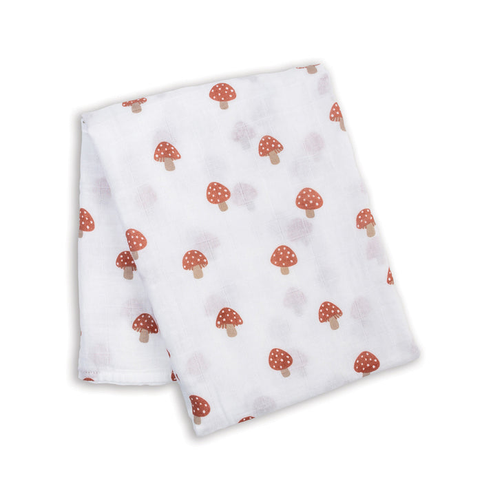 Lulujo Swaddle Blanket Muslin Cotton LG Mushroom