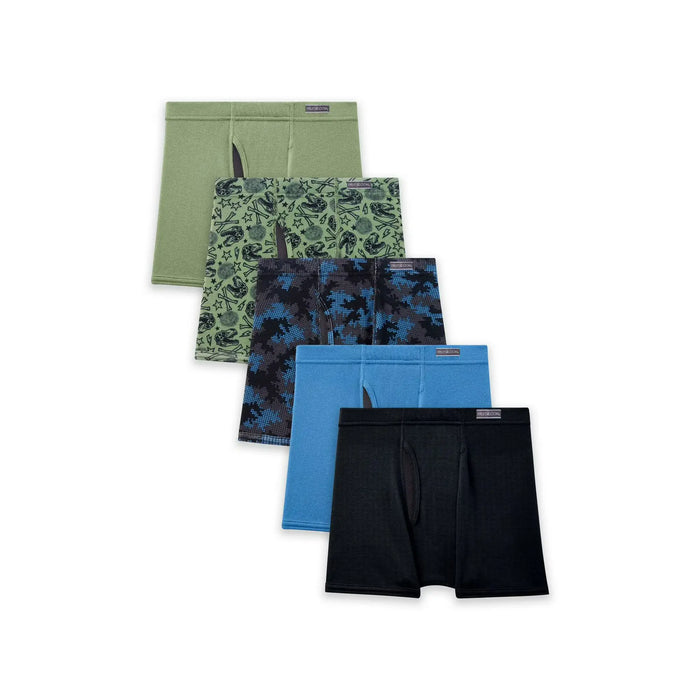 Fruit of the Loom Boys CoolZone Camo Boxer Briefs - 5 Pack