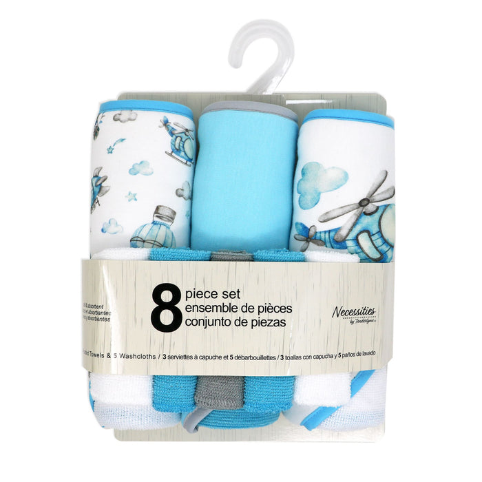 Necessities By Tendertyme 8pc Bath Set - 5 Hooded Towels w/ 3 Washcloths