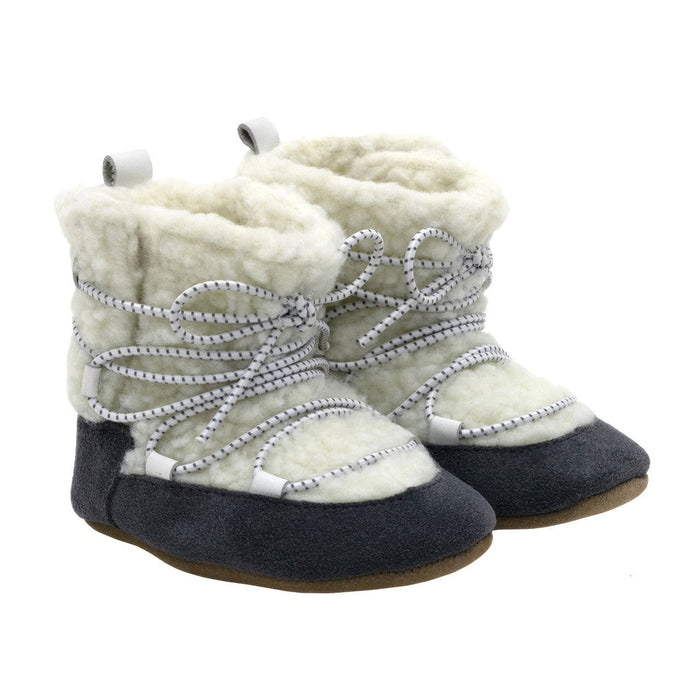 Robeez F22 Boots Rockies Lace Ups Charcoal Sherpa