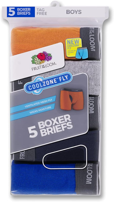 Fruit of the Loom Boys CoolZone Solid Boxer Briefs - 5 Pack