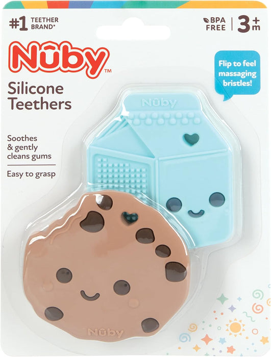 Nuby Silicone Baby Teethers Milk & Cookie