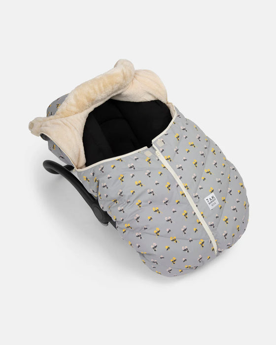 7 A.M. Car Seat Cocoon - Benji Prints Sherpa Cover