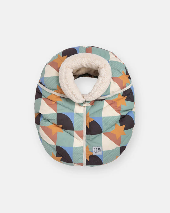 7 A.M. Car Seat Cocoon - Benji Prints Sherpa Cover