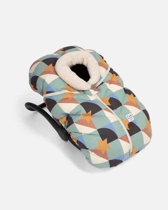 7 A.M. Car Seat Cocoon - Benji Prints Sherpa Cover