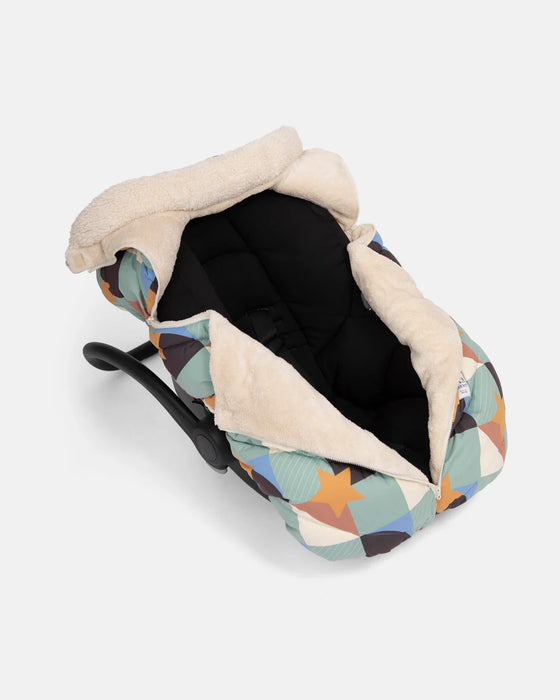 7 A.M. Car Seat Cocoon - Benji Prints Sherpa Cover