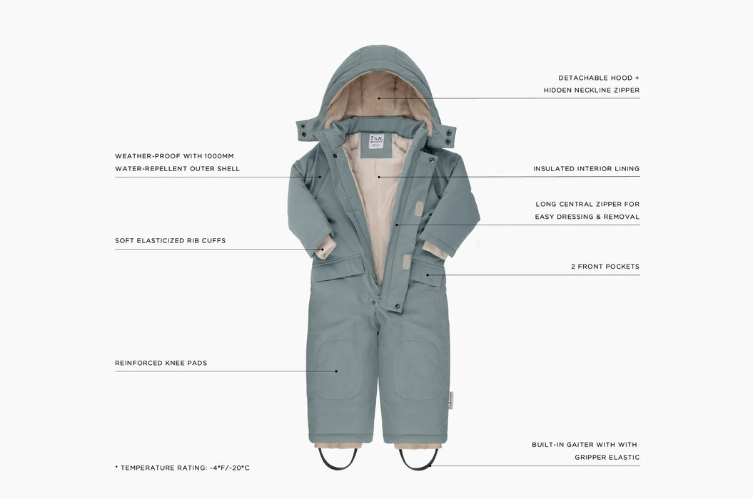 7 A.M. Toddlers & Kids Snow Jumpsuit - Benji Plush - Smokey