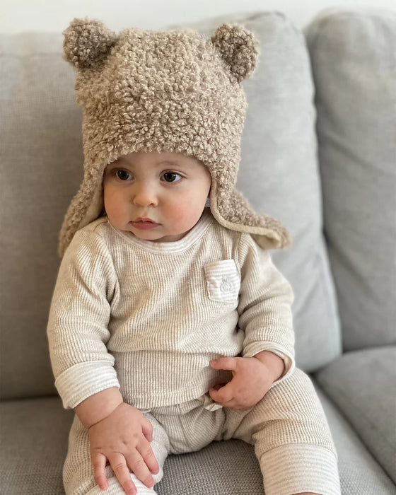 7 A.M. The Cub Set - Teddy - Baby Hat & Mitts Set