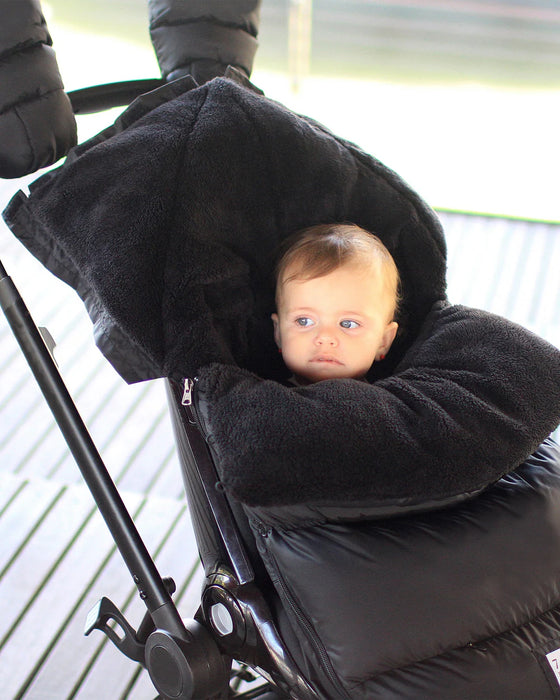 7 A.M ENFANT Car Seat Cover & Stroller Footmuff Plush Pod - Plush Black