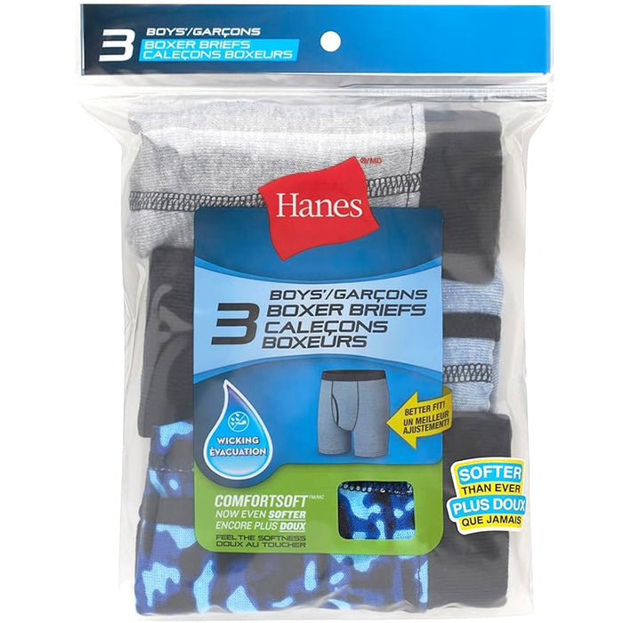 Sous-vêtements boxers pour grands garçons ComfortSoft de Hanes - Pqt de 3