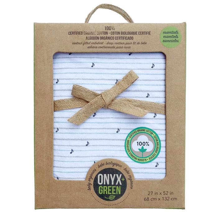 Drap de lit pour bébé biologique Onyx & Green