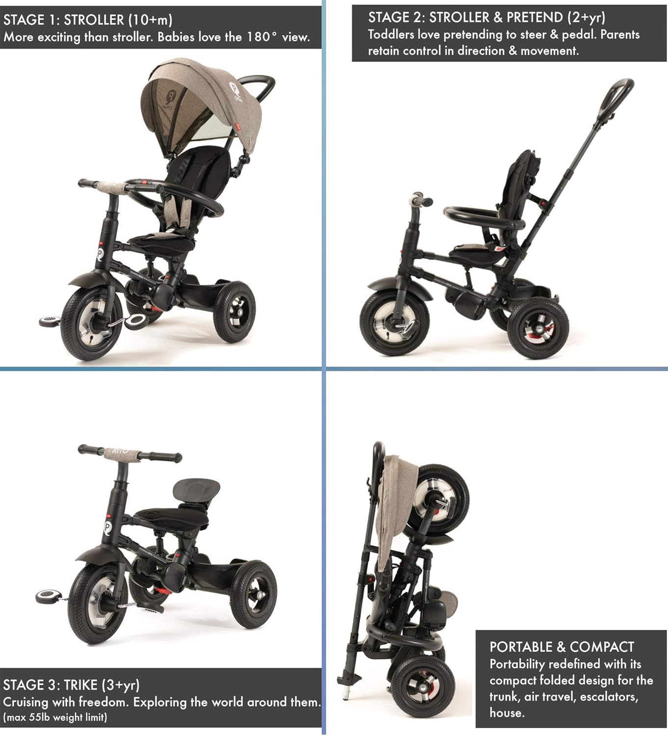 Q Play Rito Plus Folding Stroller Trike