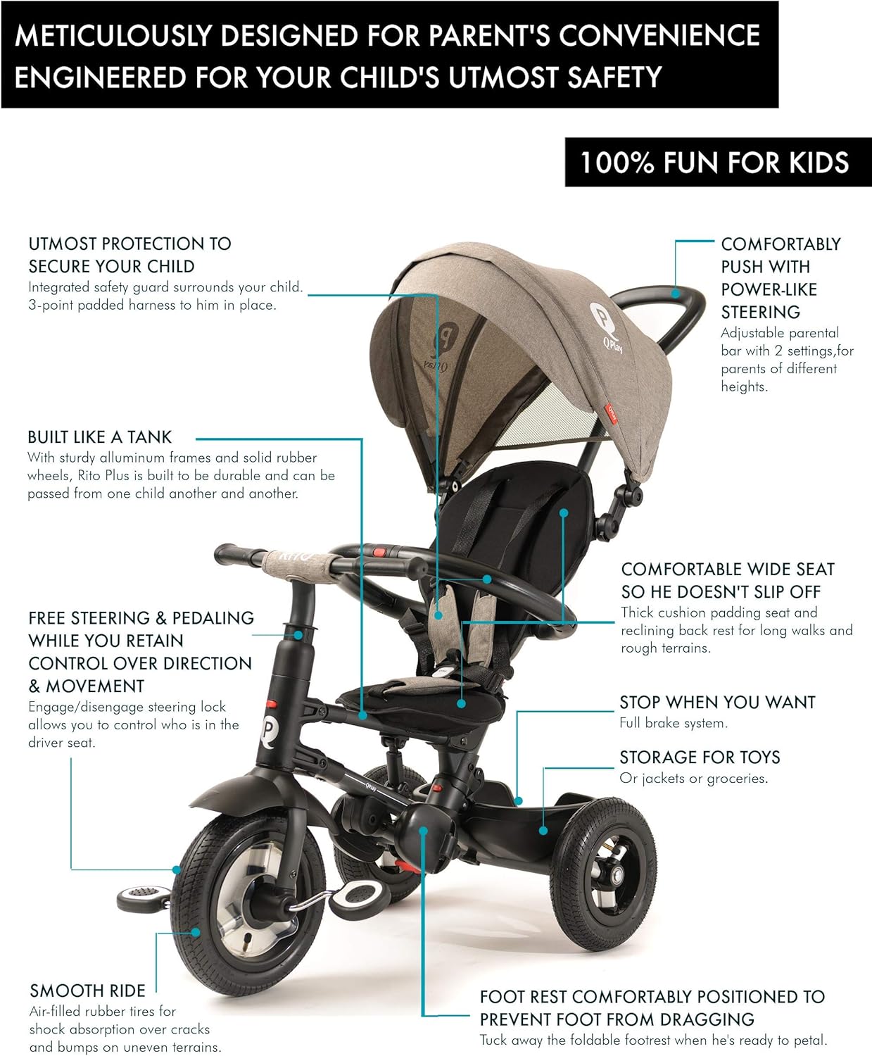 Q Play Rito Plus Folding Stroller Trike