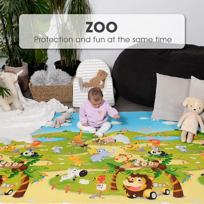 Dwinguler Baby, Toddler & Kids Playmat - Large, Zoo