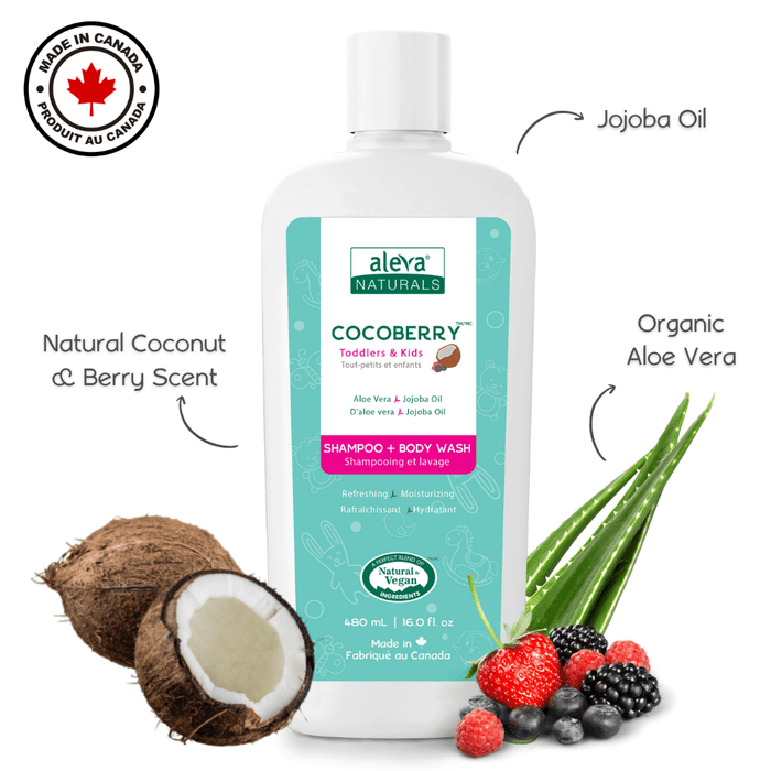Aleva Naturals® Cocoberry™ Shampooing et gel douche pour enfants et jeunes enfants - 480ml