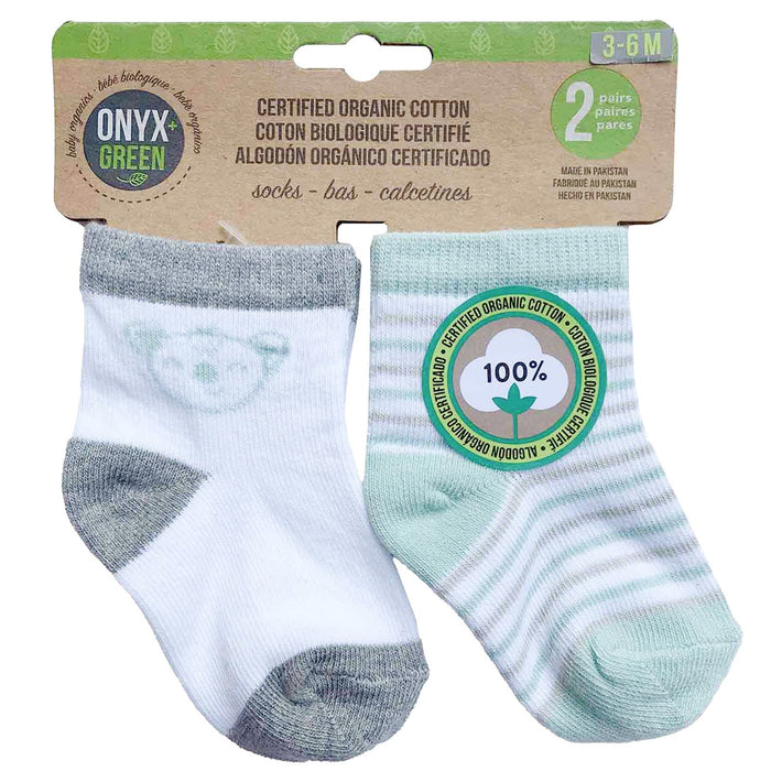 Ensemble de chaussettes biologiques pour bébé Onyx & Green - Lot de 2