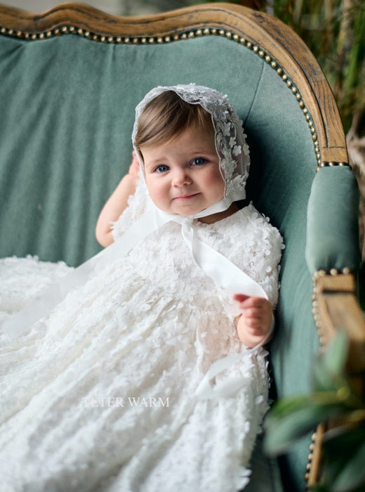 Robe de Baptême pour bébé fille Teter Warm blanc cassé BL01