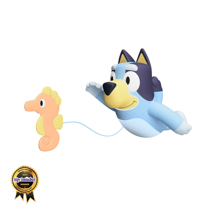 Jouet de bain Tomy Toomies Bluey qui nage avec hippocampe