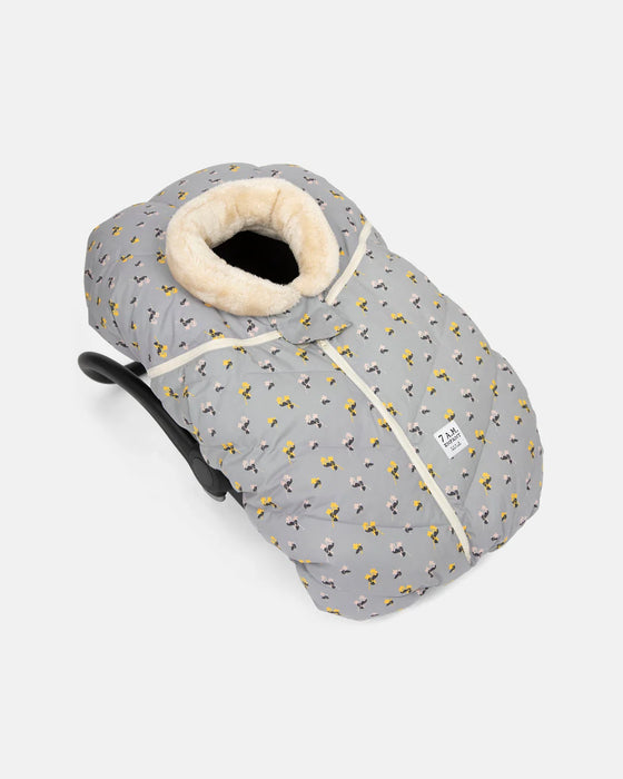 7 A.M. Car Seat Cocoon - Benji Prints Sherpa Cover